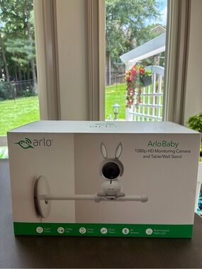 Arlo Baby 1080p HD Monitoring Camera with Table/Wall Stand — White